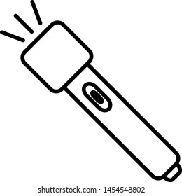 Vector flashlight is an illustration for outdoor lighting