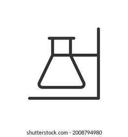 Vector flask line icon. Symbol in trendy outline style. Vector illustration isolated on a white background.