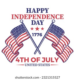 vector flat 4th of july independence day  illustration design