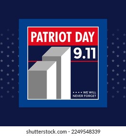 Vector flat 9.11 patriot day illustration