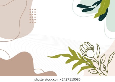 Vector flat abstract bohemian doodle background