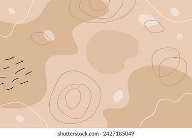 Vector flat abstract bohemian doodle background template
