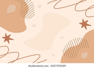 Vector flat abstract bohemian doodle background template