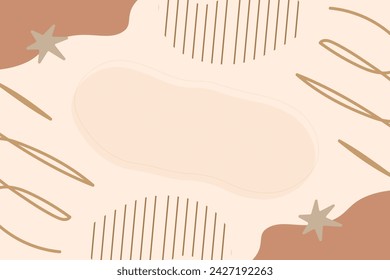 Vector flat abstract bohemian doodle background template