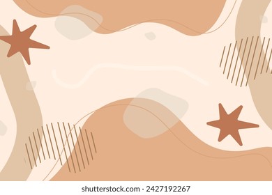Vector flat abstract bohemian doodle background template