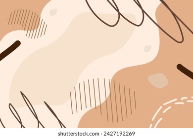 Vector plano abstracto bohemio doodle plantilla de fondo