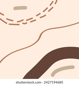 Vector flat abstract bohemian doodle social media background template