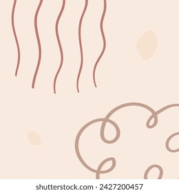 Vector plano abstracto bohemio doodle social media plantilla de fondo