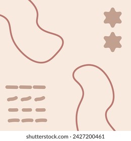 Vector flat abstract bohemian doodle social media background template