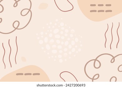 Vector flat abstract bohemian doodle background template