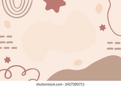 Vector plano abstracto bohemio doodle plantilla de fondo