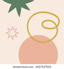 Vector flat abstract bohemian doodle social media background template