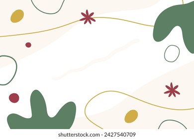 Vector plano abstracto bohemio doodle plantilla de fondo