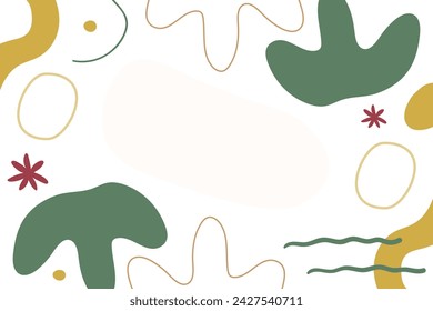 Vector flat abstract bohemian doodle background template