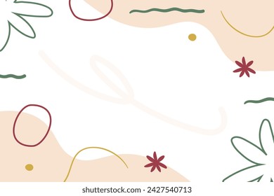 Vector plano abstracto bohemio doodle plantilla de fondo