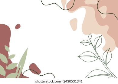 Vector flat abstract bohemian doodle background template