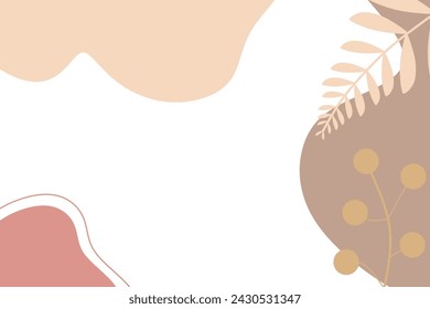 Vector flat abstract bohemian doodle background template