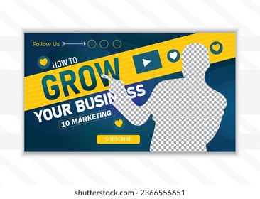 vector flat abstract business youtube thumbnail design template