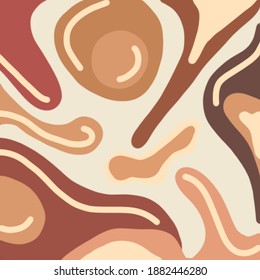 Vector plano con motivos abstractos en matices marrones
