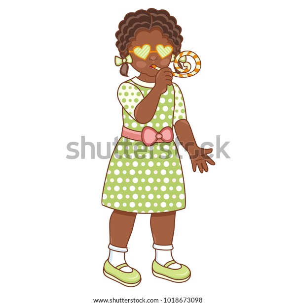 Vector Flat African American Black Girl Stock Vector Royalty Free 1018673098 Shutterstock 9124