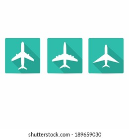 vector flat airplane icon set.  vector airplane symbol collection