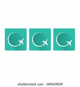 vector flat airplane icon set.  vector airplane symbol collection