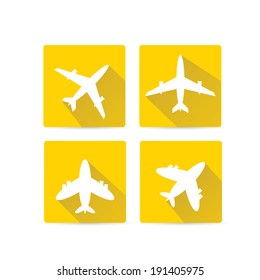 vector flat airplane icon set. vector airplane symbol collection