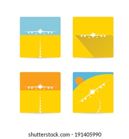 vector flat airplane icon set. vector airplane symbol collection