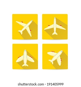 vector flat airplane icon set. vector airplane symbol collection