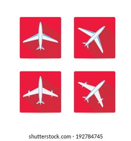 vector flat airplane icon set. vector airplane symbol collection