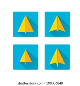 vector flat airplane icon set. vector airplane symbol collection. travel by plane icon set