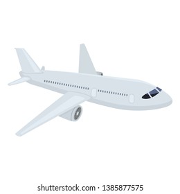 Vector Flat Airplane Illustration. Side View Civil Plane