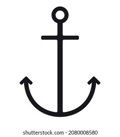 Vector flat anchor icon isolated on white background