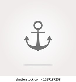 vector flat anchor Icon. Sea and yacht design template.