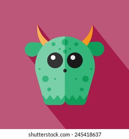 Vector flat animal. Dinosaur monster  icon. Flat zoo. Eps10