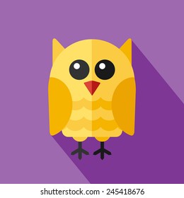 Vector flat animal. Owl icon. Flat zoo. Eps10