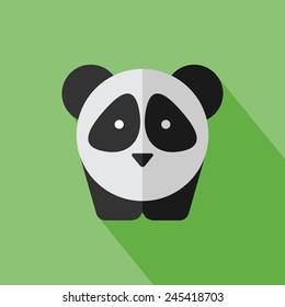 Vector flat animal. Panda icon. Flat zoo. Eps10