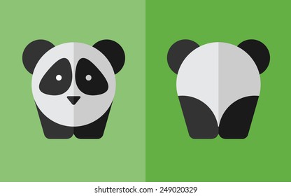 Vector flat animal. Panda icon. Flat zoo. Eps10