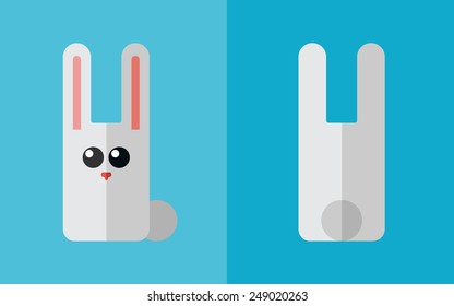 Vector flat animal. Rabbit icon. Flat zoo. Eps10