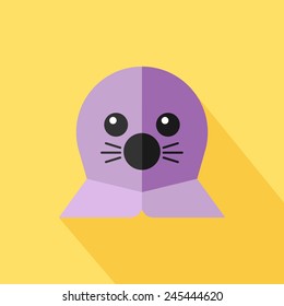 Vector flat animal. Seal icon. Flat zoo. Eps10