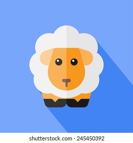 Vector flat animal. Sheep icon. Flat zoo. Eps10