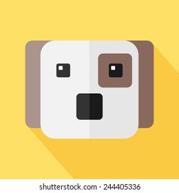 Vector flat animal. Square dog icon. Flat zoo. Eps10