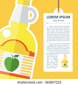 Vector flat apple cider vinegar bottle template. Eps10