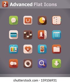 Vector flat application user interface icon set