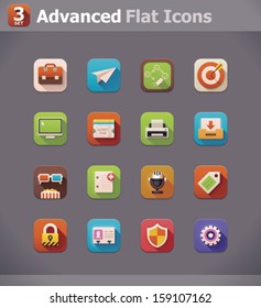 Vector flat application user interface icon set