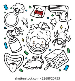 Vector flat april fools day coloring collection