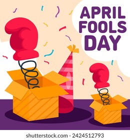 vector flat april fools day illustration design concept