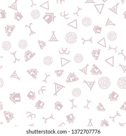 Vector flat  archaeological texture streamless pattern  on light background