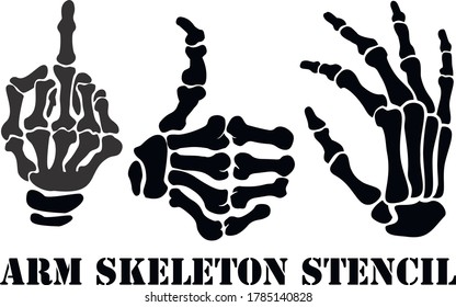 vector flat, arm skeleton, stencil