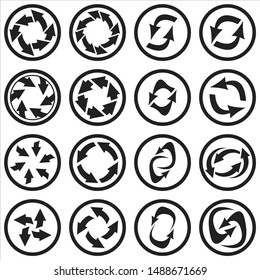 Vector flat arrows icon for web design. 